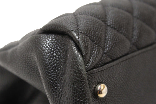 Chanel Black Quilted Caviar Leather Large Just Mademoiselle Bowling Bag
