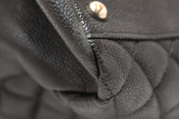 Chanel Black Quilted Caviar Leather Large Just Mademoiselle Bowling Bag
