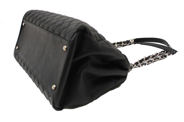 Chanel Black Quilted Caviar Leather Large Just Mademoiselle Bowling Bag