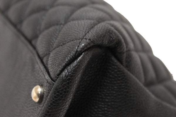 Chanel Black Quilted Caviar Leather Large Just Mademoiselle Bowling Bag