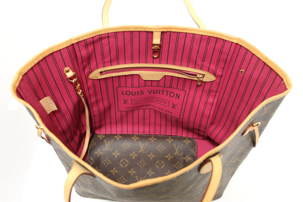 Louis Vuitton Classic Monogram Neverfull MM Tote Shoulder Bag