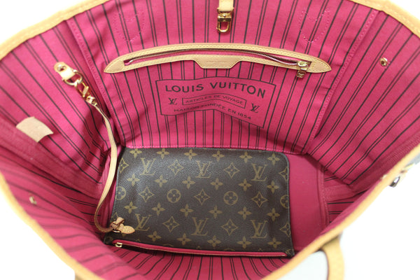 Louis Vuitton Classic Monogram Neverfull MM Tote Shoulder Bag