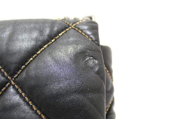 Limited Edition Chanel 19 Small Black Quilted Lambskin Leather Shoulder Crossbody Bag