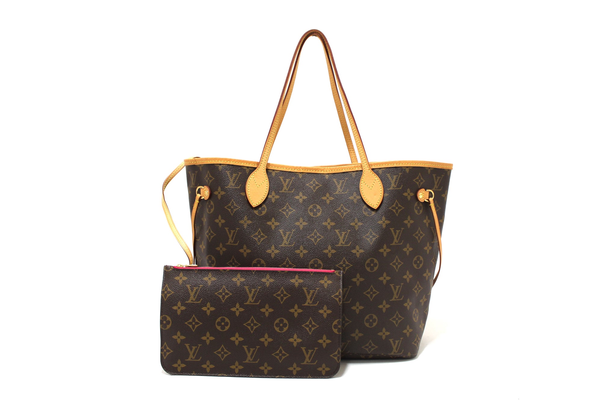 Louis Vuitton Classic Monogram Neverfull MM Tote Shoulder Bag