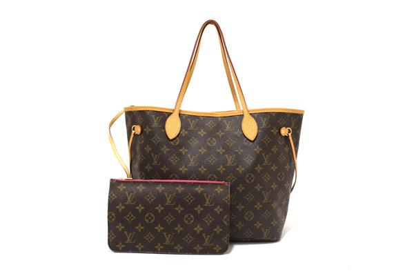 Authentic Louis Vuitton Classic Monogram Neverfull MM Tote Shoulder Bag