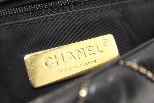 Limited Edition Chanel 19 Small Black Quilted Lambskin Leather Shoulder Crossbody Bag