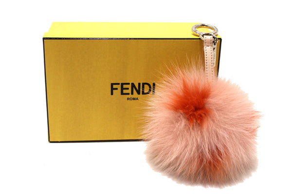 Fendi Light Pink/Orange Fur Pom-Pom Bag Charm