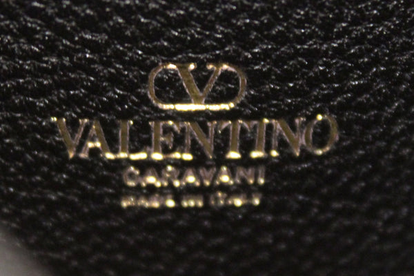 NEW Valentino Garavani Rockstud Black Grainy Calfskin Leather Small Hobo Bag