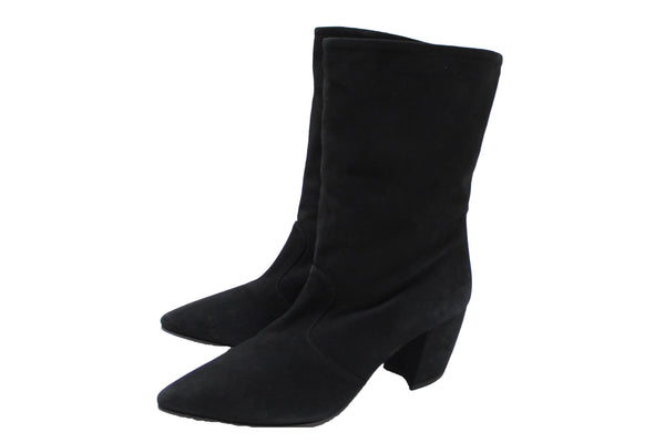 Prada NEW Prada Black Suede Leather Boots 37 | Italystation.com - Shop Now at italystation.com