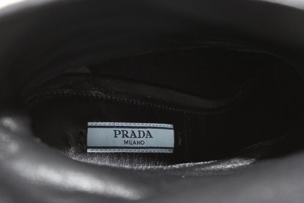Prada NEW Prada Black Suede Leather Boots 37 | Italystation.com - Shop Now at italystation.com