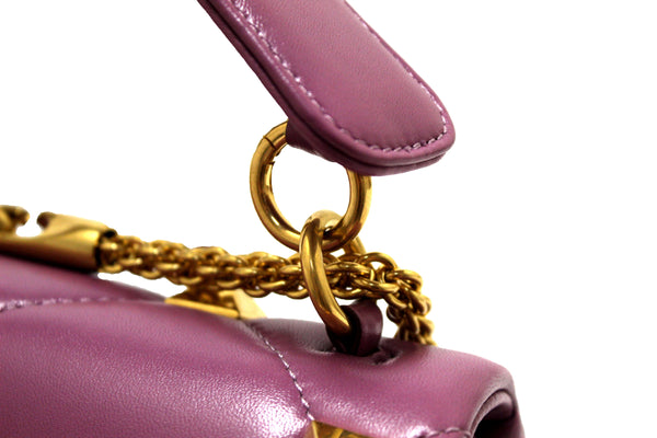 NEW Valentino Garavani Large Roman Stud Purple Nappa Leather Shoulder Bag
