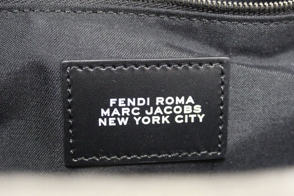 NEW Fendi x Marc Jacobs Grey Jersey Logo Medium Baguette Shoulder Bag