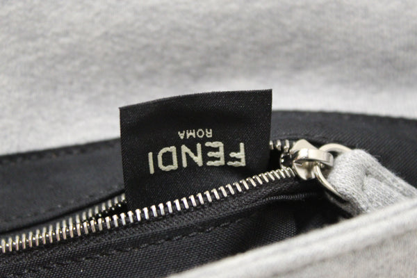 NEW Fendi x Marc Jacobs Grey Jersey Logo Medium Baguette Shoulder Bag