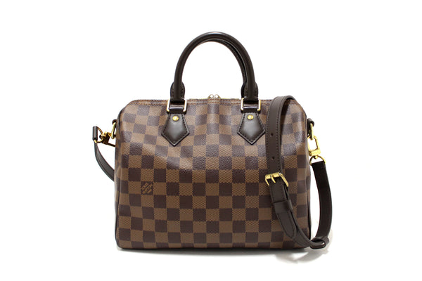 Louis Vuitton Damier Ebene Speedy 25 Bandouliere Bag