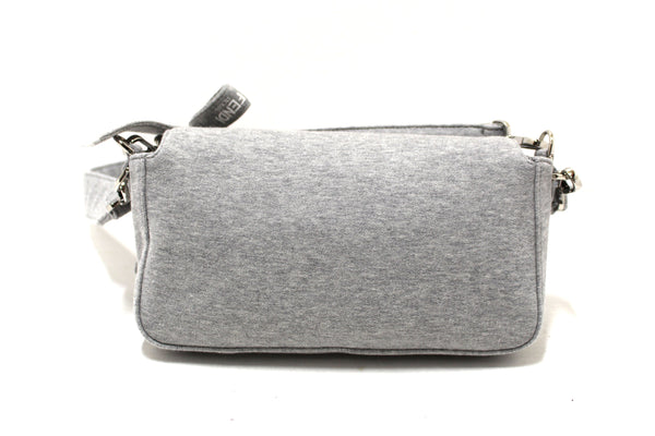 Fendi NEW x Marc Jacobs Grey Jersey Logo Medium Baguette Shoulde | Italystation.com - Shop Now at italystation.com