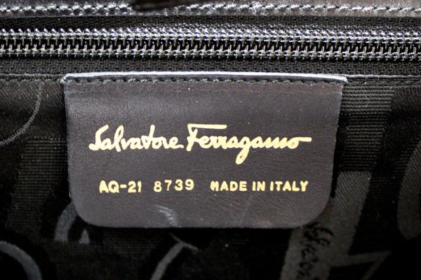 Salvatore Ferragamo Black Pony Hair Top Handle Bag