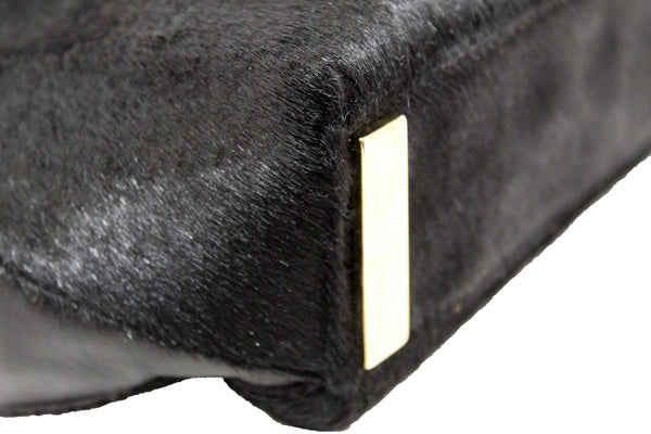 Salvatore Ferragamo Black Pony Hair Top Handle Bag