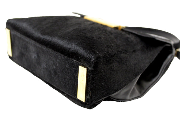 Salvatore Ferragamo Black Pony Hair Top Handle Bag