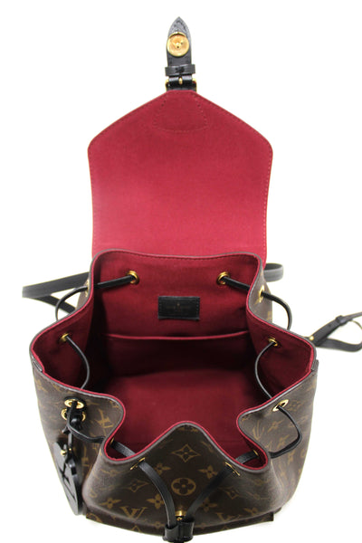 Louis Vuitton Classic Monogram with Black Leather Montsouris PM Backpack