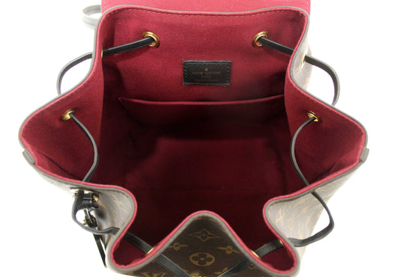 Louis Vuitton Classic Monogram with Black Leather Montsouris PM Backpack