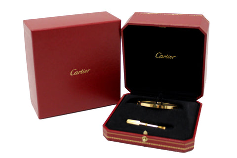 Cartier 18K Yellow Gold Small LOVE Bracelet Size 16