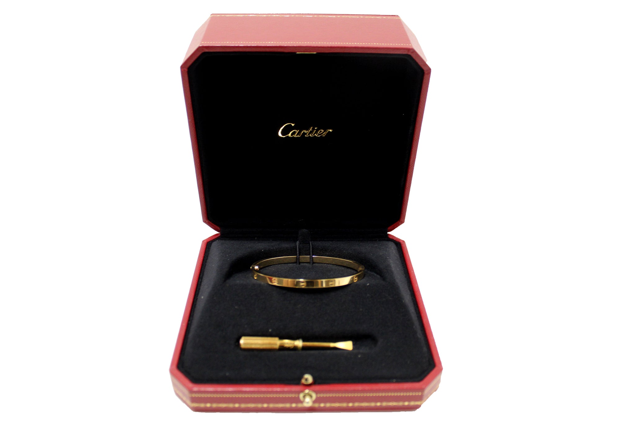 Cartier 18K Yellow Gold Small LOVE Bracelet Size 16