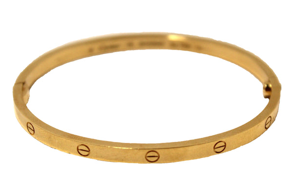 Cartier 18K Yellow Gold Small LOVE Bracelet Size 16