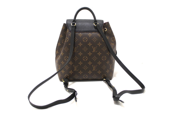 Louis Vuitton Classic Monogram with Black Leather Montsouris PM Backpack