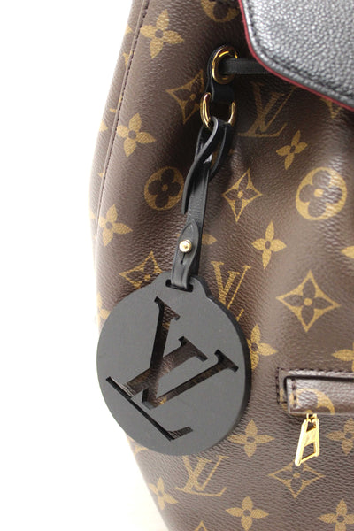 Louis Vuitton Classic Monogram with Black Leather Montsouris PM Backpack