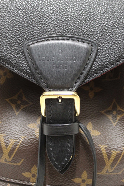 Louis Vuitton Classic Monogram with Black Leather Montsouris PM Backpack