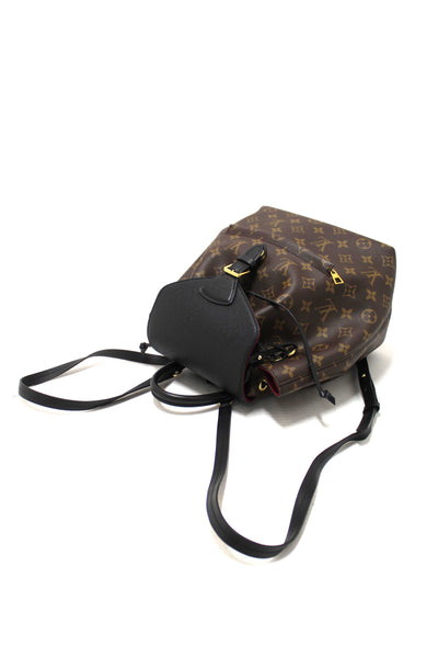 Louis Vuitton Classic Monogram with Black Leather Montsouris PM Backpack