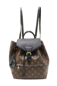 Louis Vuitton Classic Monogram with Black Leather Montsouris PM Backpack