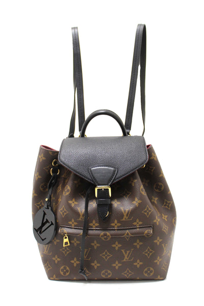 Louis Vuitton Classic Monogram with Black Leather Montsouris PM Backpack