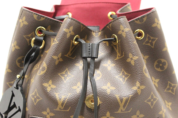 Louis Vuitton Classic Monogram with Black Leather Montsouris PM Backpack