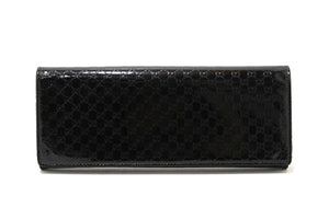 Gucci Black Patent MicroGuccissima Small Broadway Clutch