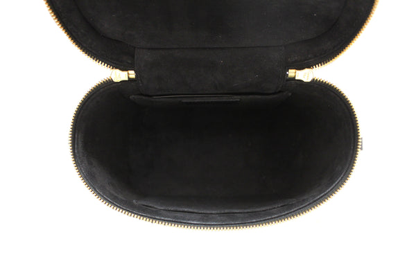 Christian Dior Black Lambskin Small Diortravel Vanity Case Crossbody Bag