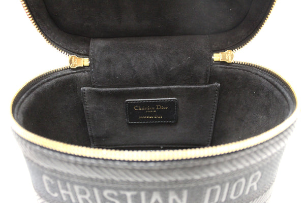 Christian Dior Black Lambskin Small Diortravel Vanity Case Crossbody Bag