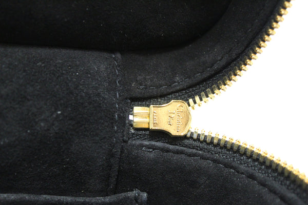 Christian Dior Black Lambskin Small Diortravel Vanity Case Crossbody Bag