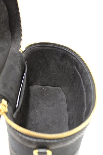 Christian Dior Black Lambskin Small Diortravel Vanity Case Crossbody Bag