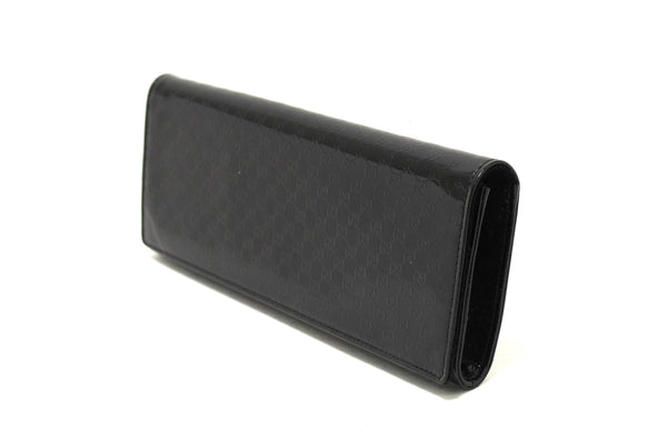 Gucci Black Patent MicroGuccissima Small Broadway Clutch