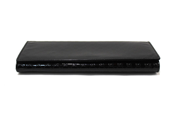 Gucci Black Patent MicroGuccissima Small Broadway Clutch