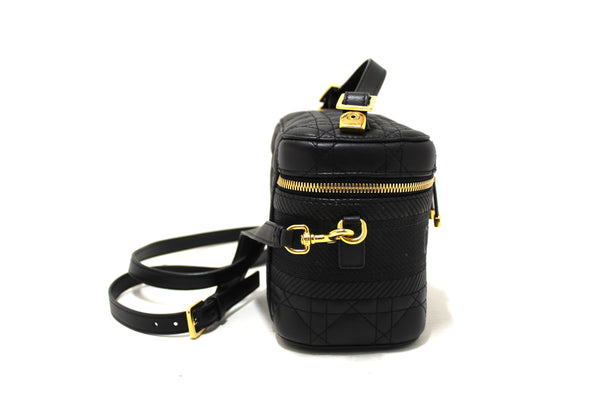 CHRISTIAN DIOR Christian Dior Black Lambskin Small Diortravel Vanity C | Italystation.com - Shop Now at italystation.com