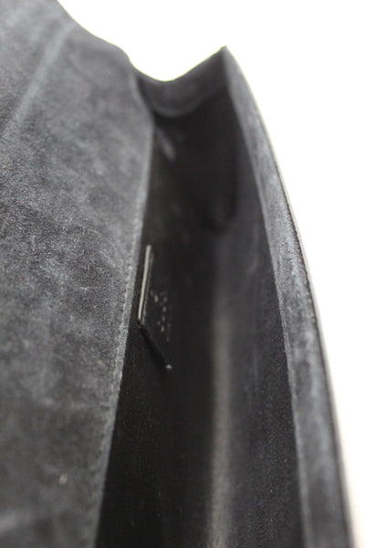 Gucci Black Patent MicroGuccissima Small Broadway Clutch