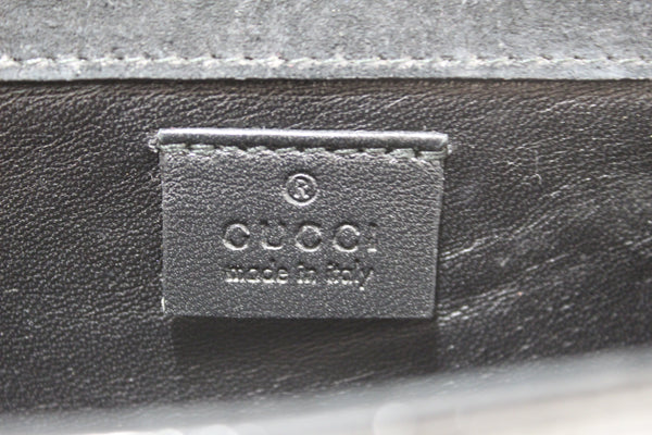 Gucci Black Patent MicroGuccissima Small Broadway Clutch