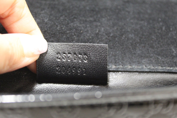 Gucci Black Patent MicroGuccissima Small Broadway Clutch