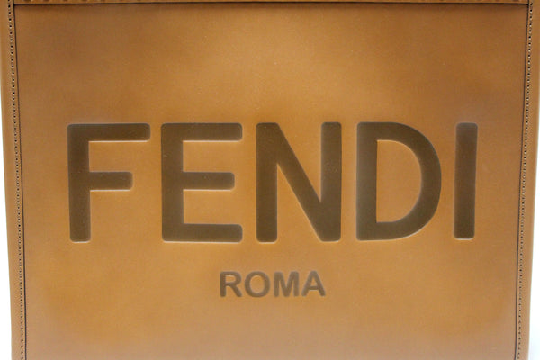 Fendi Brown Calfskin Leather Roma Sunshine Medium Tote Bag