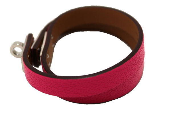 Hermes Pink Goatskin Leather Mini Kelly Double Tour Bracelet