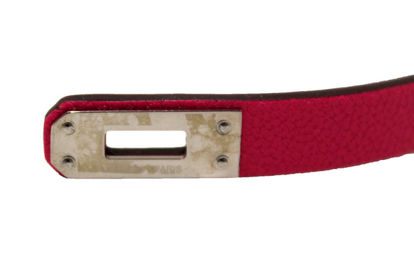 Hermes Pink Goatskin Leather Mini Kelly Double Tour Bracelet