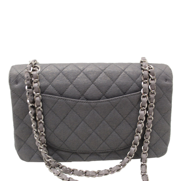 Chanel Grey Glitter Canvas Medium Classic Flap Shoulder Chain B | Italystation.com - Shop Now at italystation.com