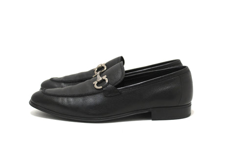 Salvatore Ferragamo Men's Black Flori Calf Leather Loafer Dress Shoes size 8